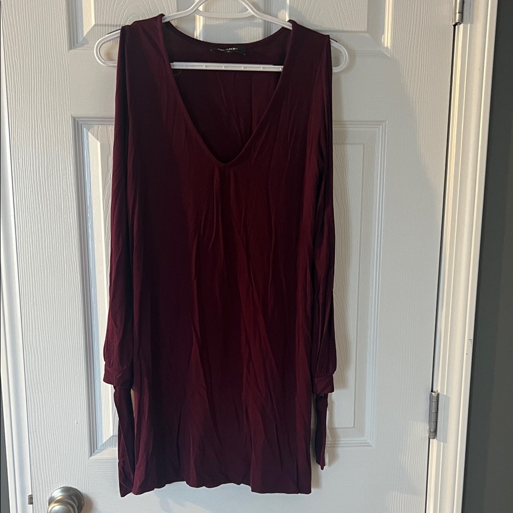 Lulu's Burgundy Long Sleeve Dress